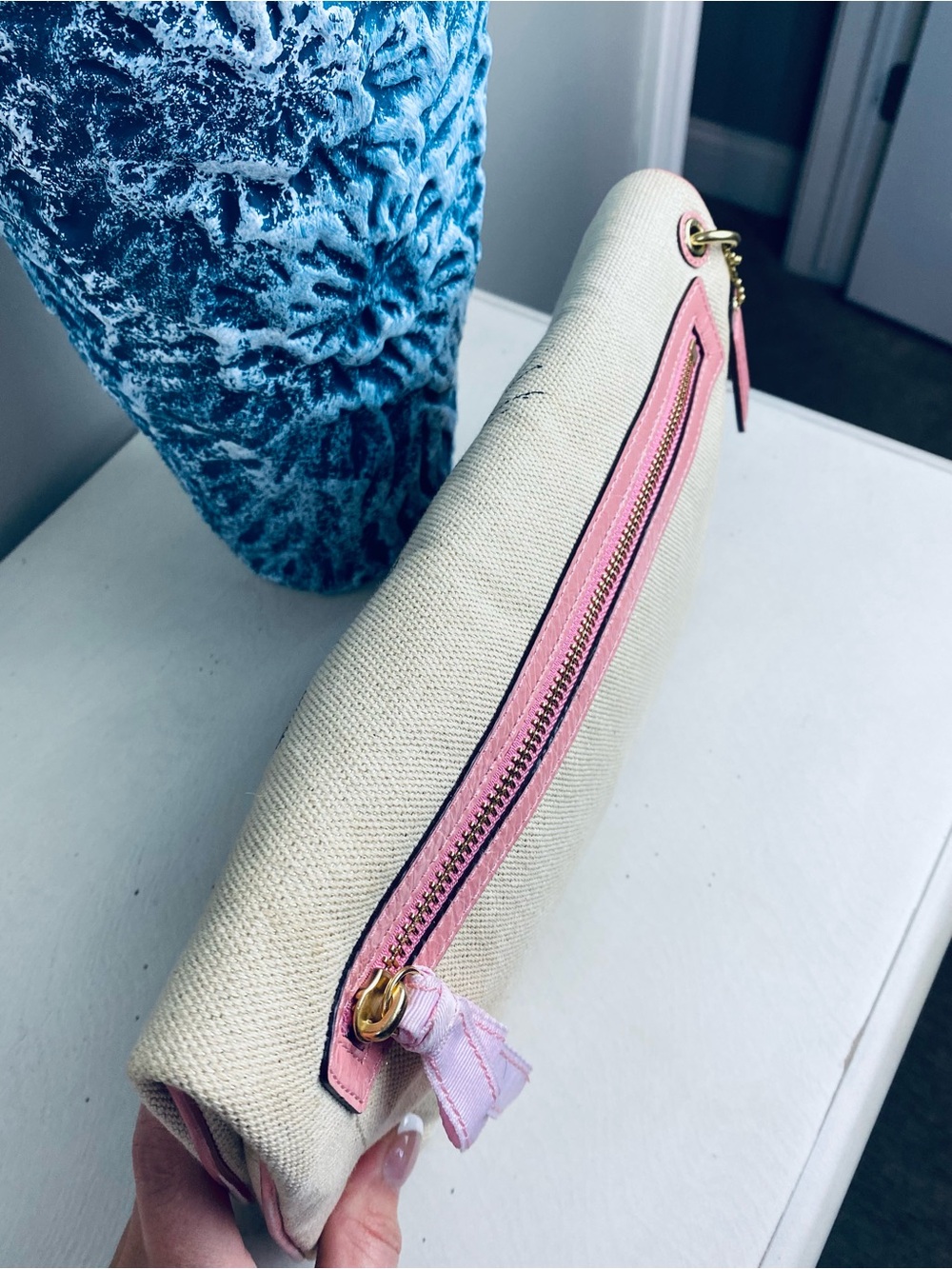 Coach Limited Edition Shimmer Tattoo Rose XL Foldover Clutch - Picture 13 of 16